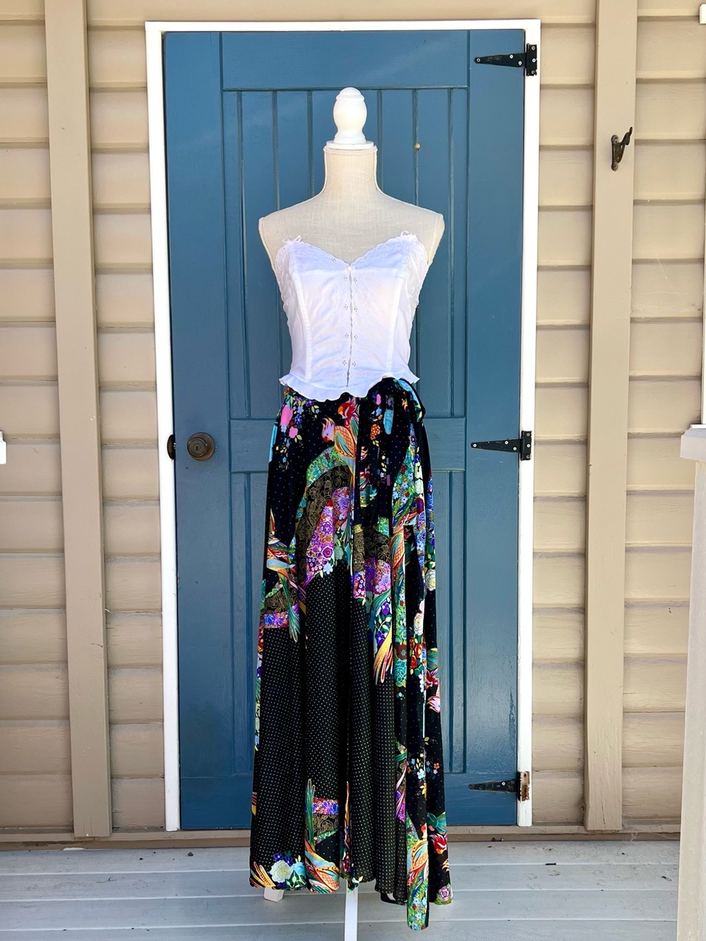 Vintage Gaviota multicoloured maxi skirt /Swimwear Wrap OS
